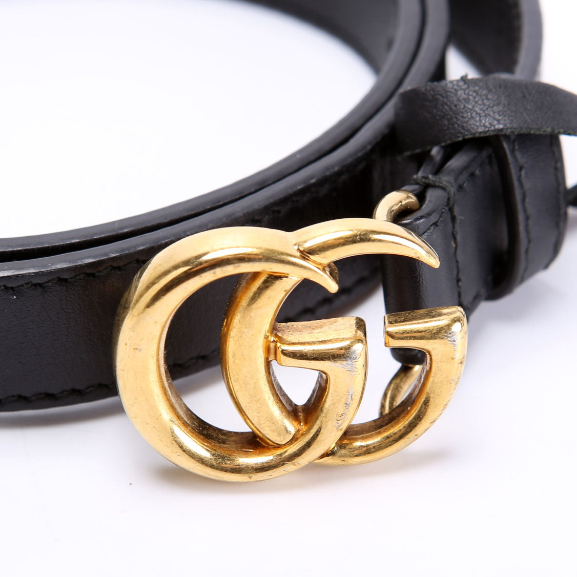 Gucci 409417 GG Marmont Thin Belt Size 80/32 Black