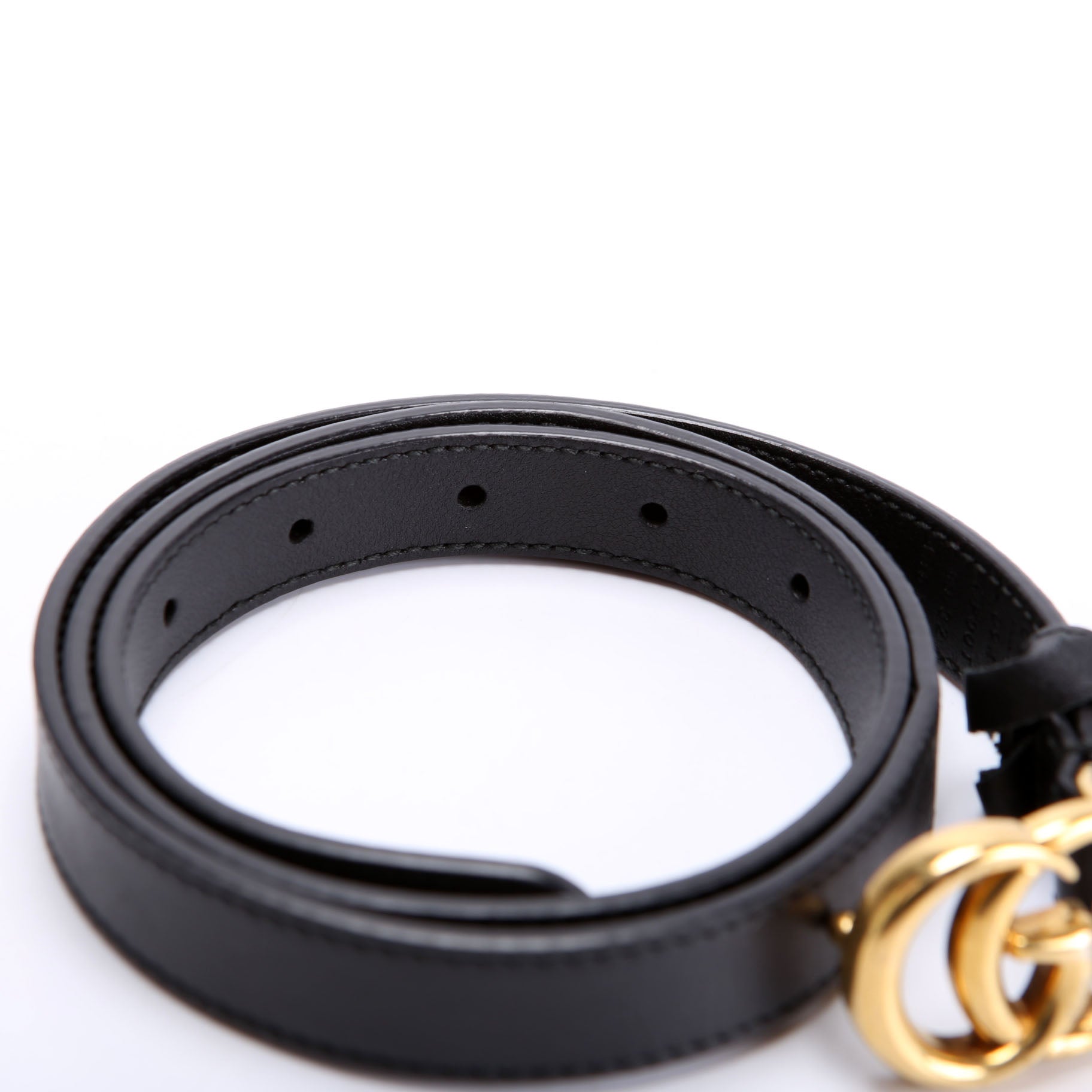 Gucci 409417 GG Marmont Thin Belt Size 80/32 Black