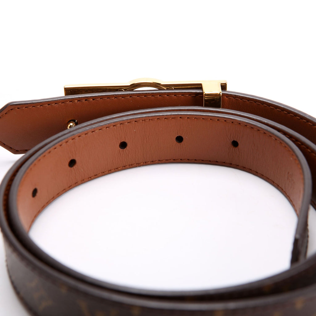Dauphine 25MM Reversible Monogram/Leather Belt Size 80/32
