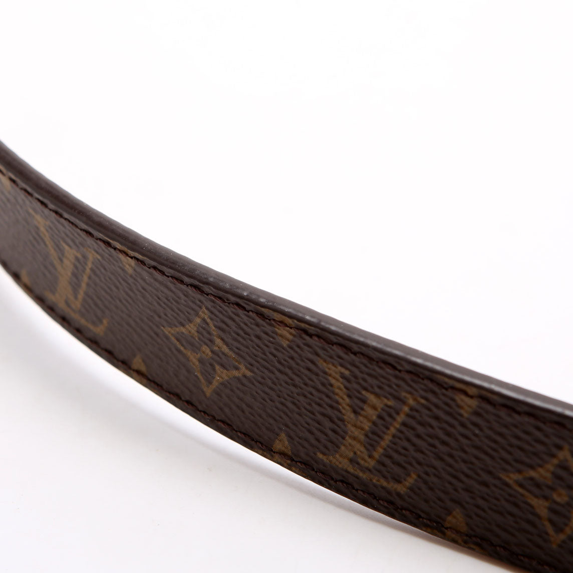 Dauphine 25MM Reversible Monogram/Leather Belt Size 80/32