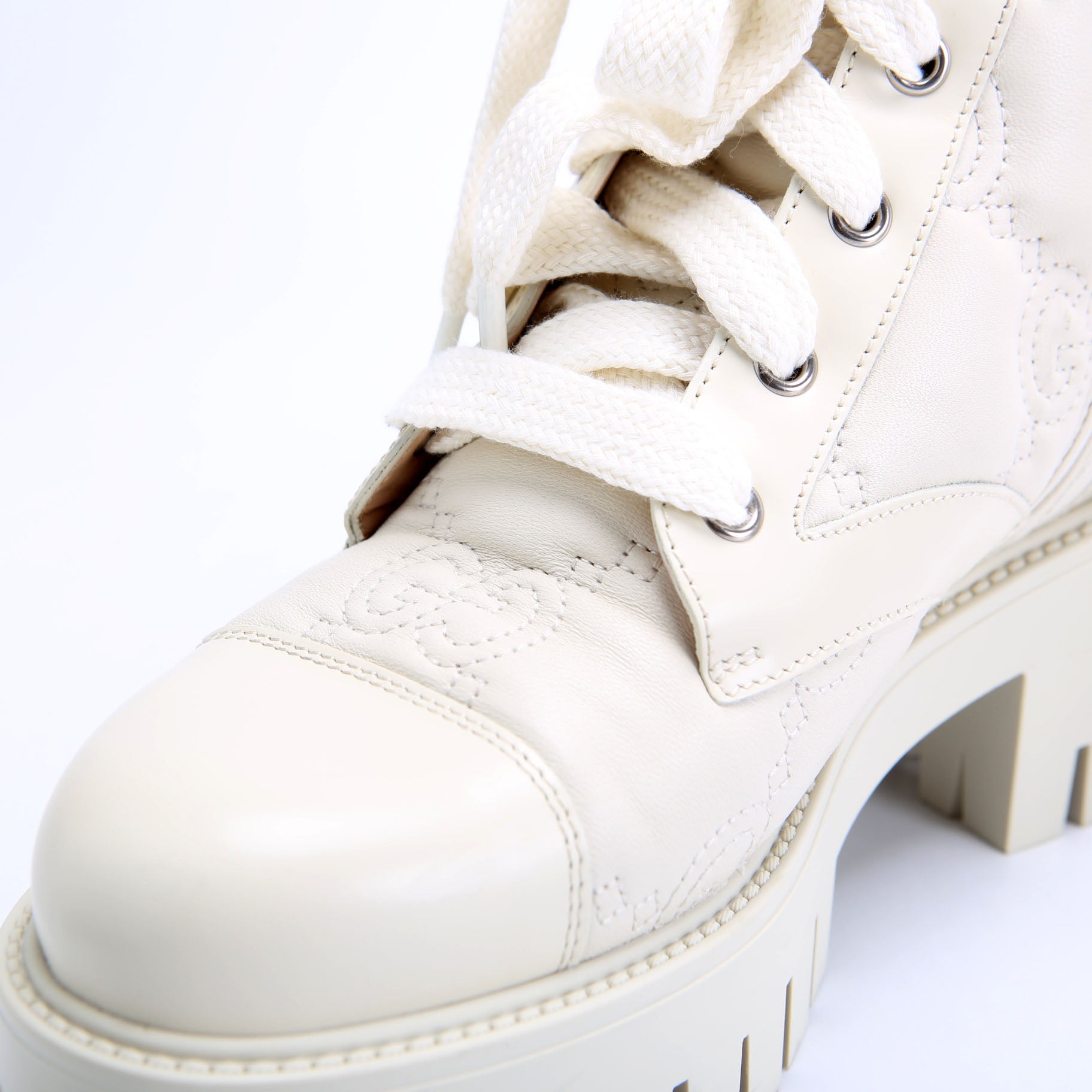 Gucci GG Matelasse Combat Boots Size 38