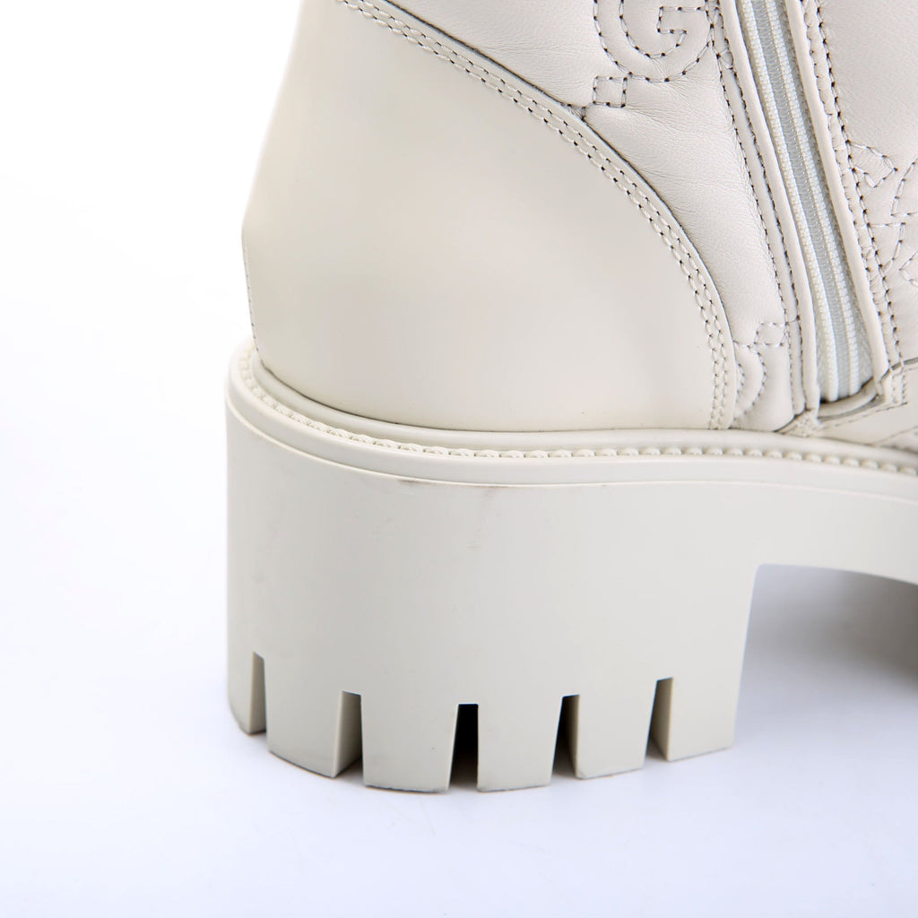 Gucci GG Matelasse Combat Boots Size 38