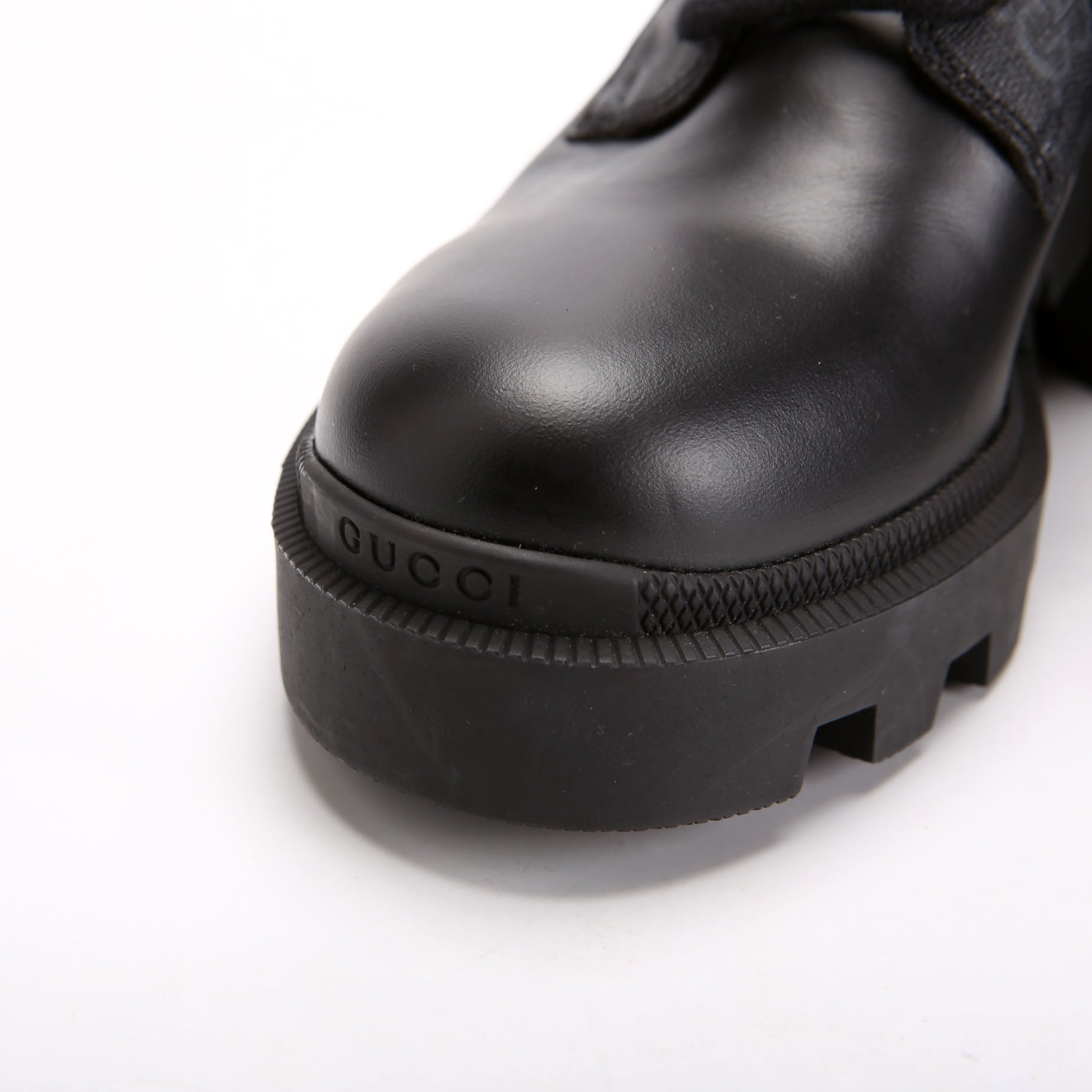 GG Supreme/Quilted Leather Lace Up Ankle Boots Size 37.5