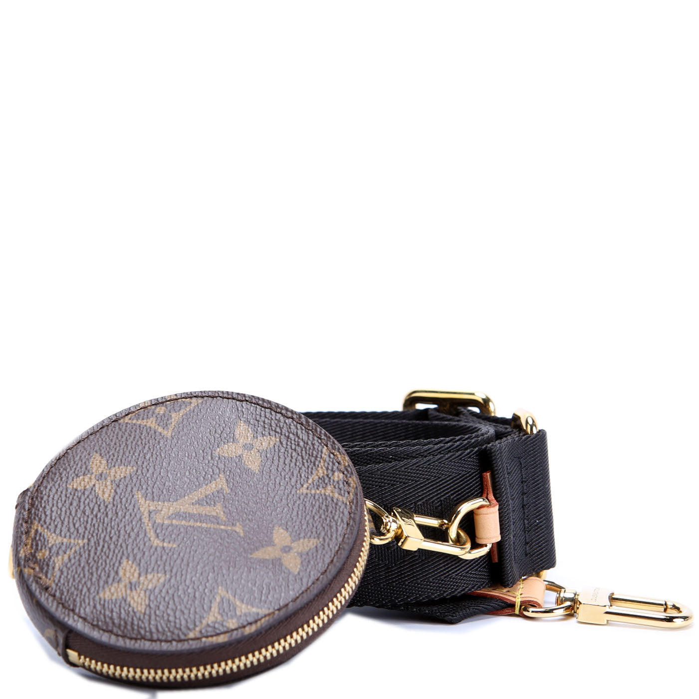 Multi Pochette With Round Coin Purse Strap Black