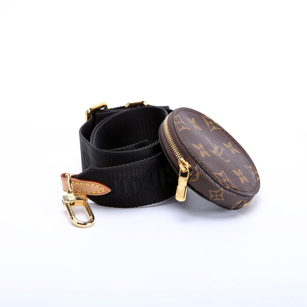 Multi Pochette With Round Coin Purse Strap Black