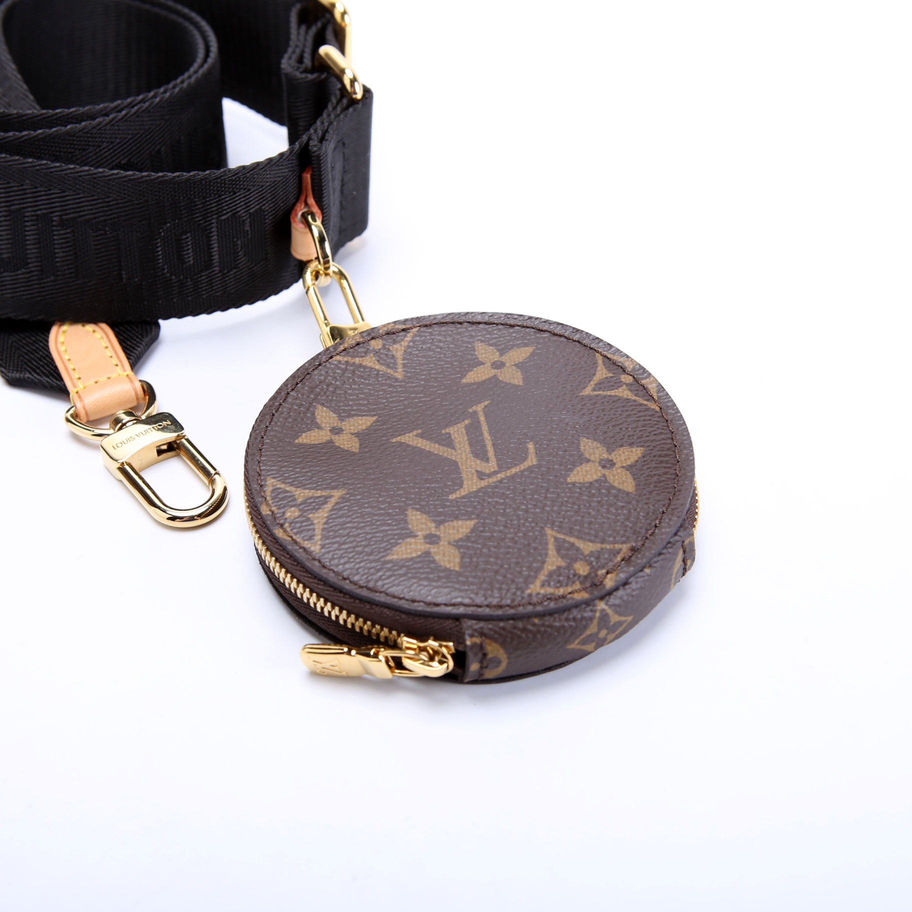 Multi Pochette With Round Coin Purse Strap Black