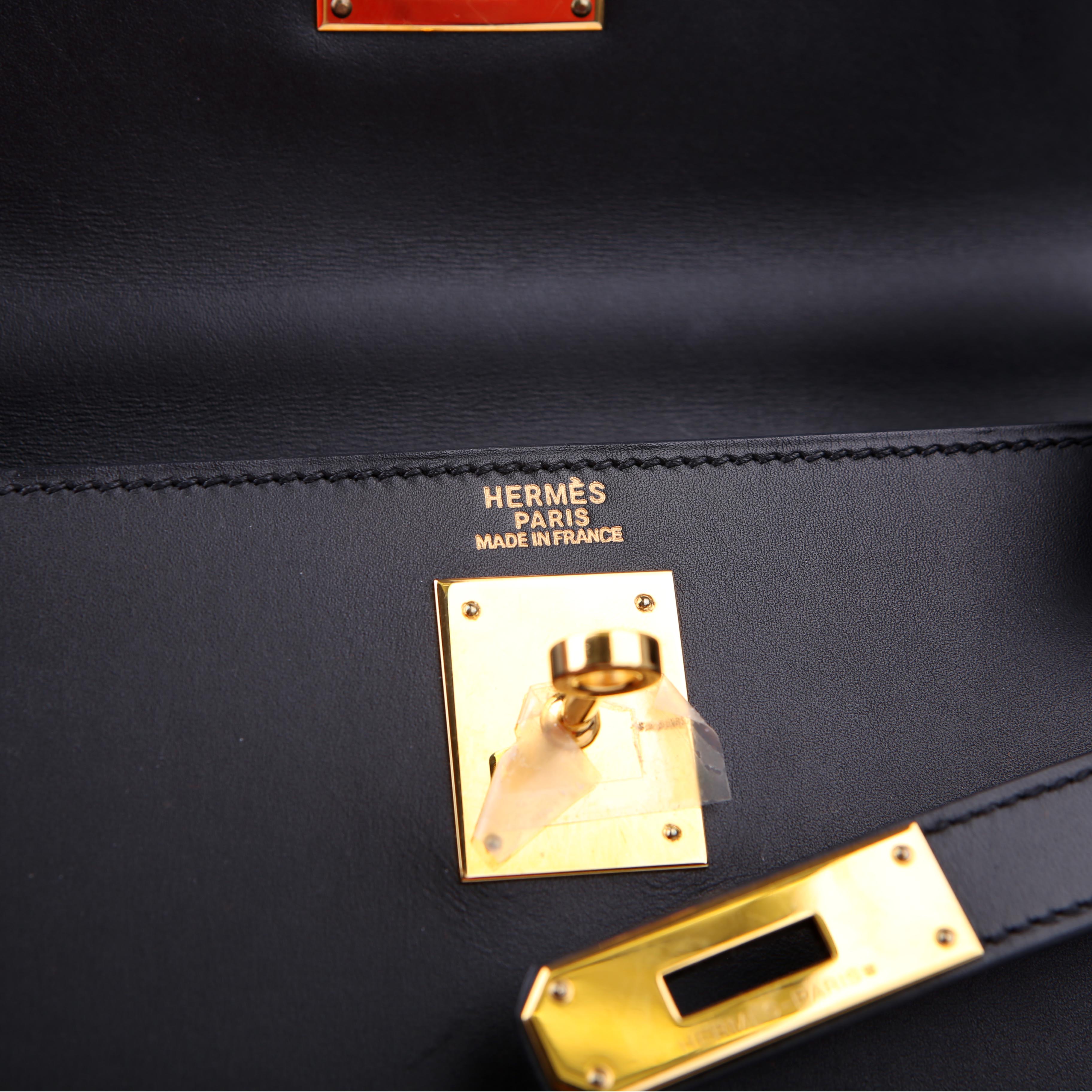 Hermes Kelly 32 Chamonix 2006 Black/Gold