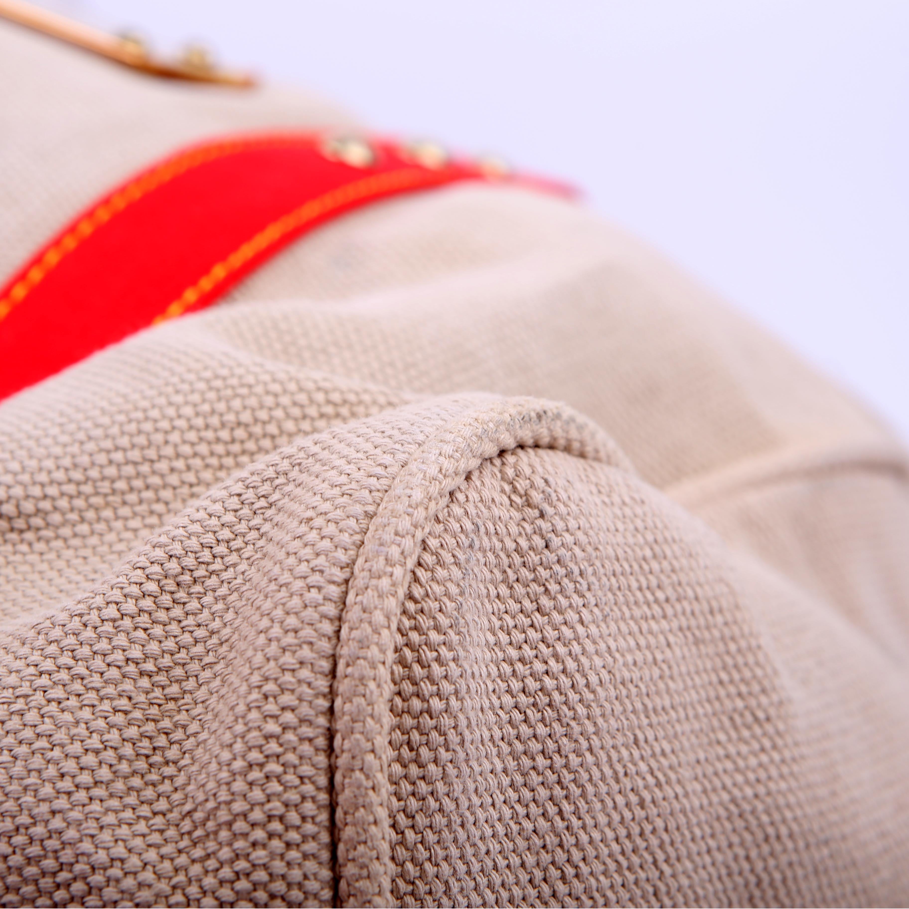 Antigua Sac Weekend Duffel Beige/Red