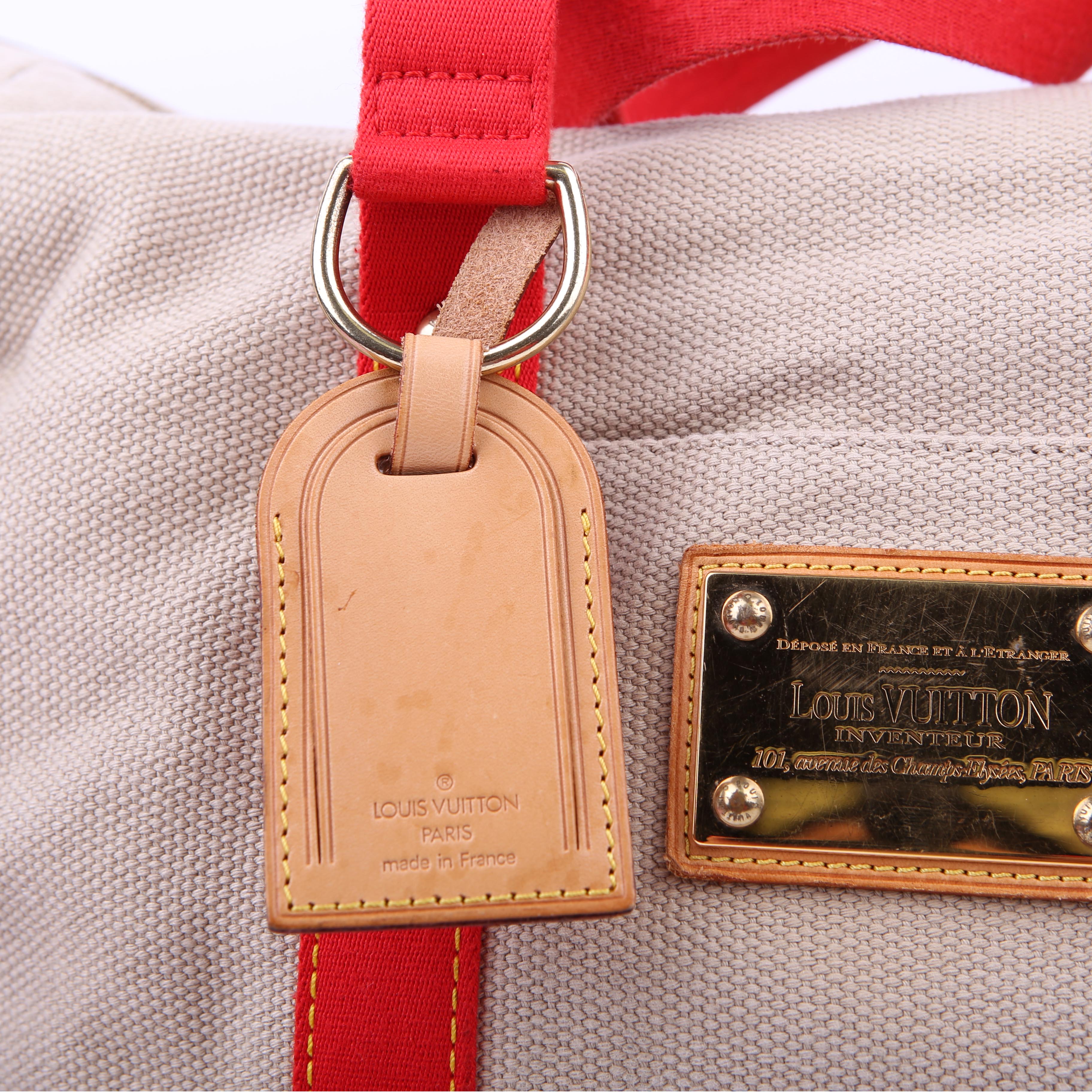 Antigua Sac Weekend Duffel Beige/Red