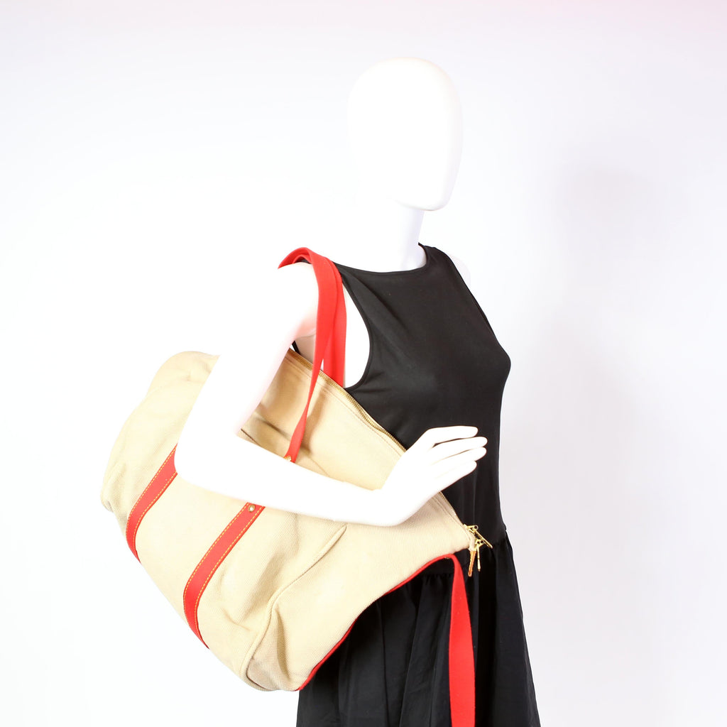 Antigua Sac Weekend Duffel Beige/Red