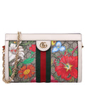 Gucci 503877 GG Supreme Flora Ophidia Small Chain White