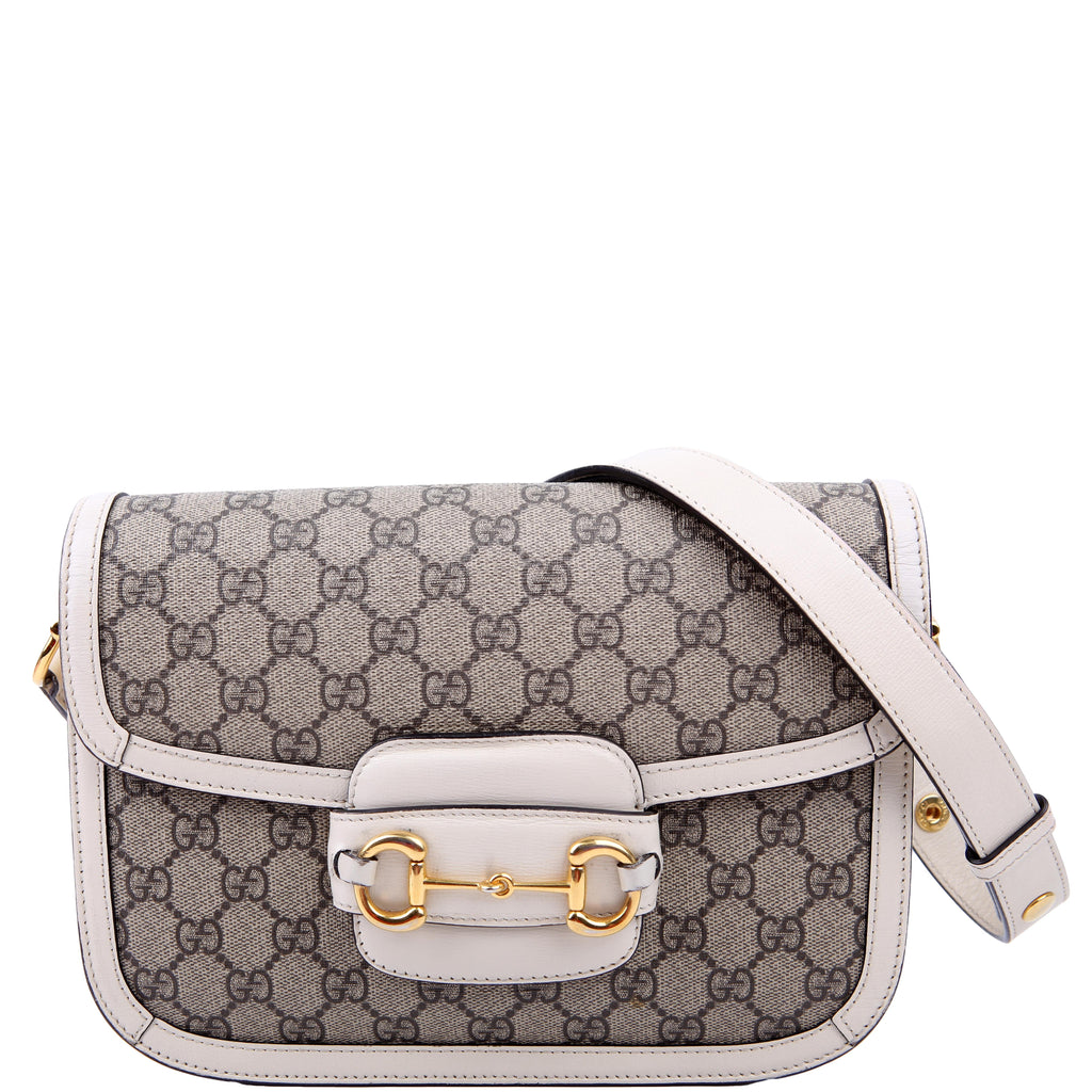 Gucci 602204 1955 Horsebit Shoulder Bag White