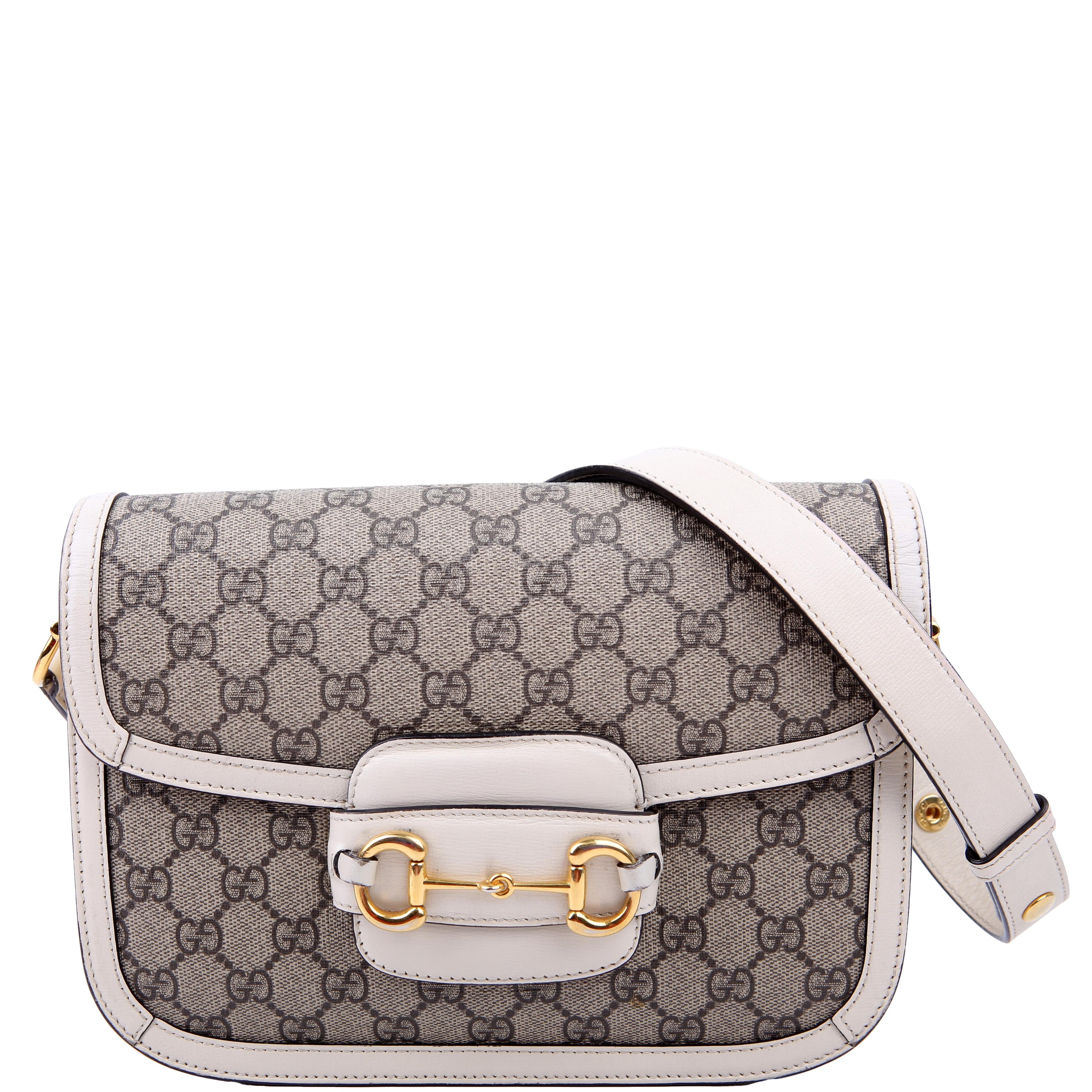 Gucci 602204 1955 Horsebit Shoulder Bag White