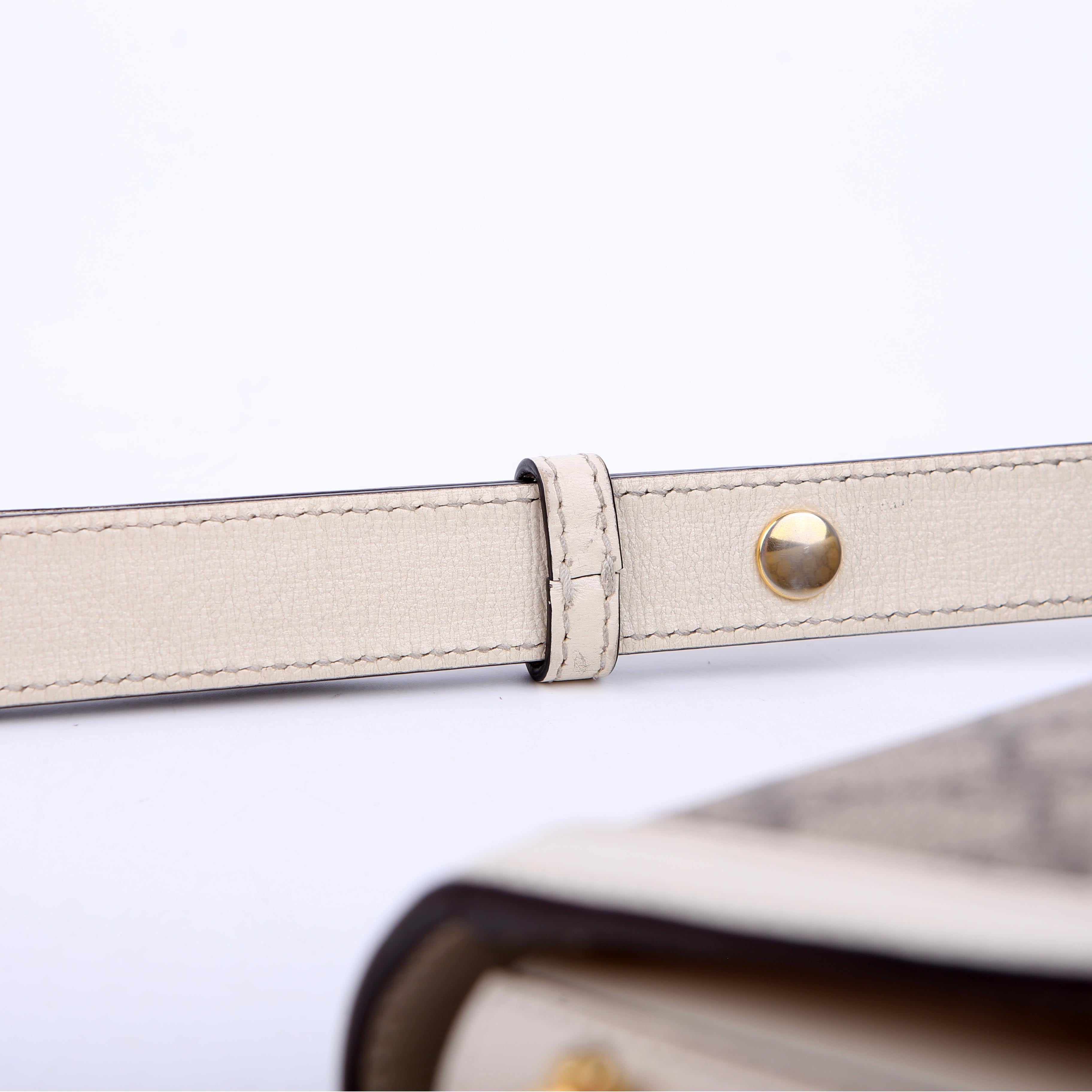 Gucci 602204 1955 Horsebit Shoulder Bag White
