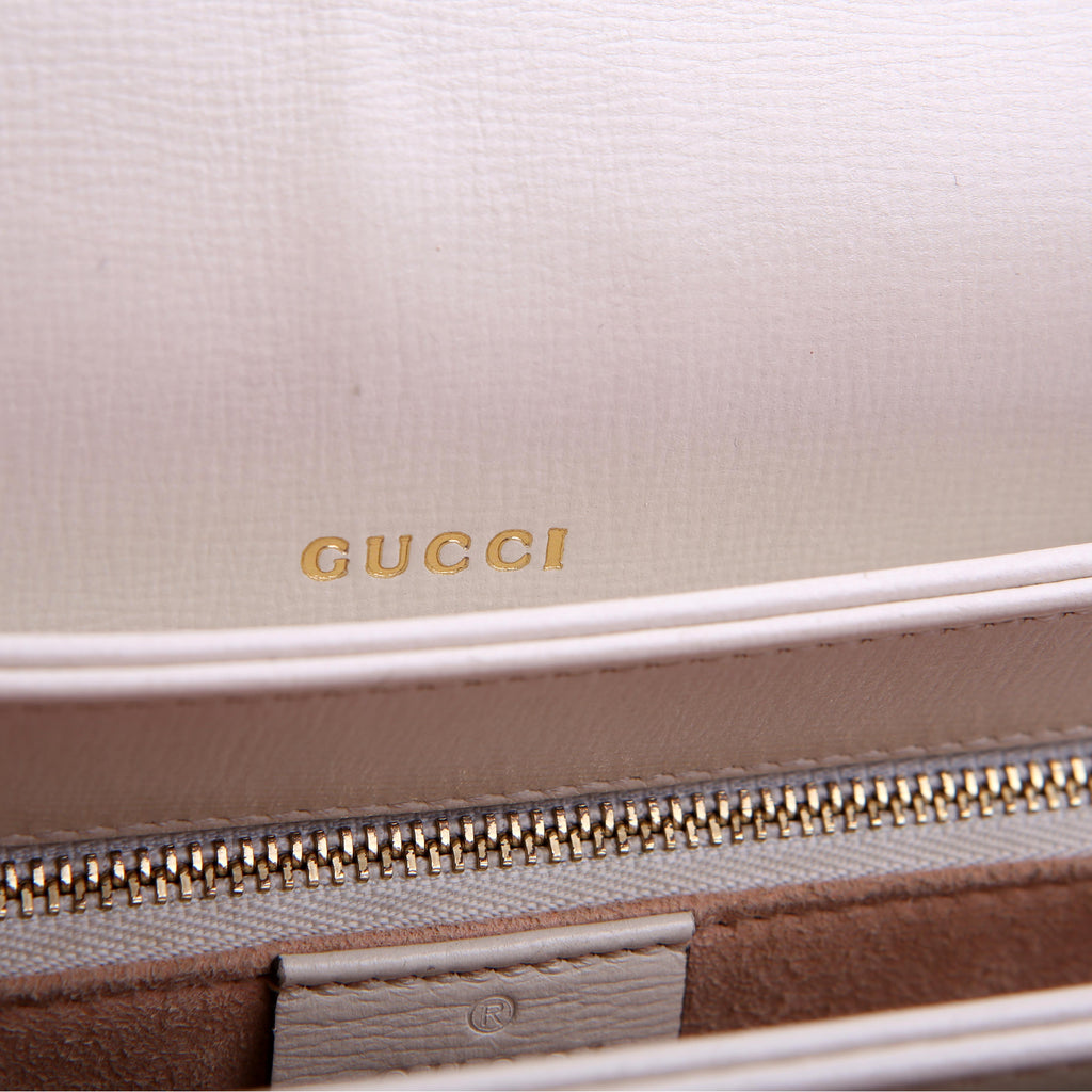 Gucci 602204 1955 Horsebit Shoulder Bag White