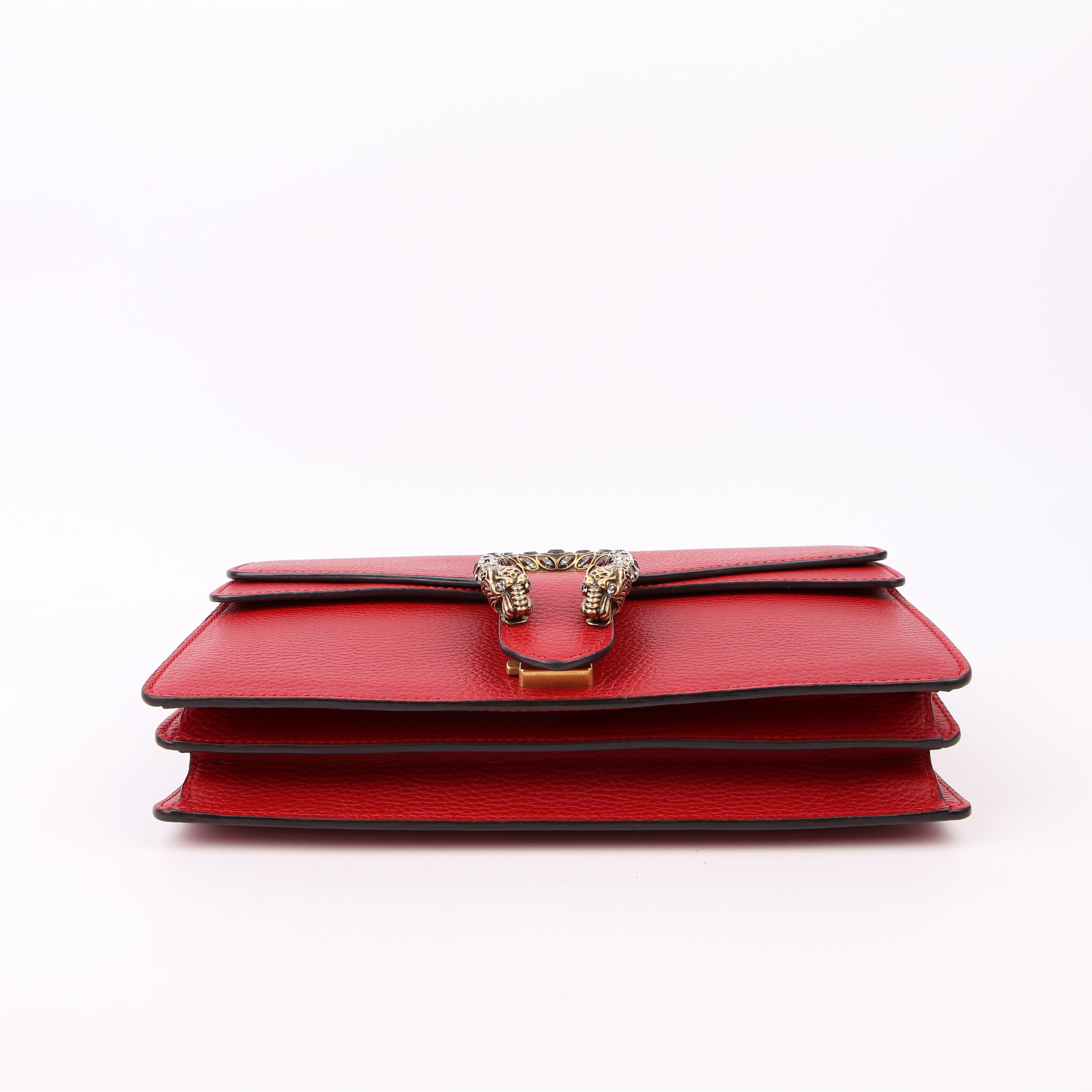 Gucci 400249 Dionysus Leather Shoulder Small Red