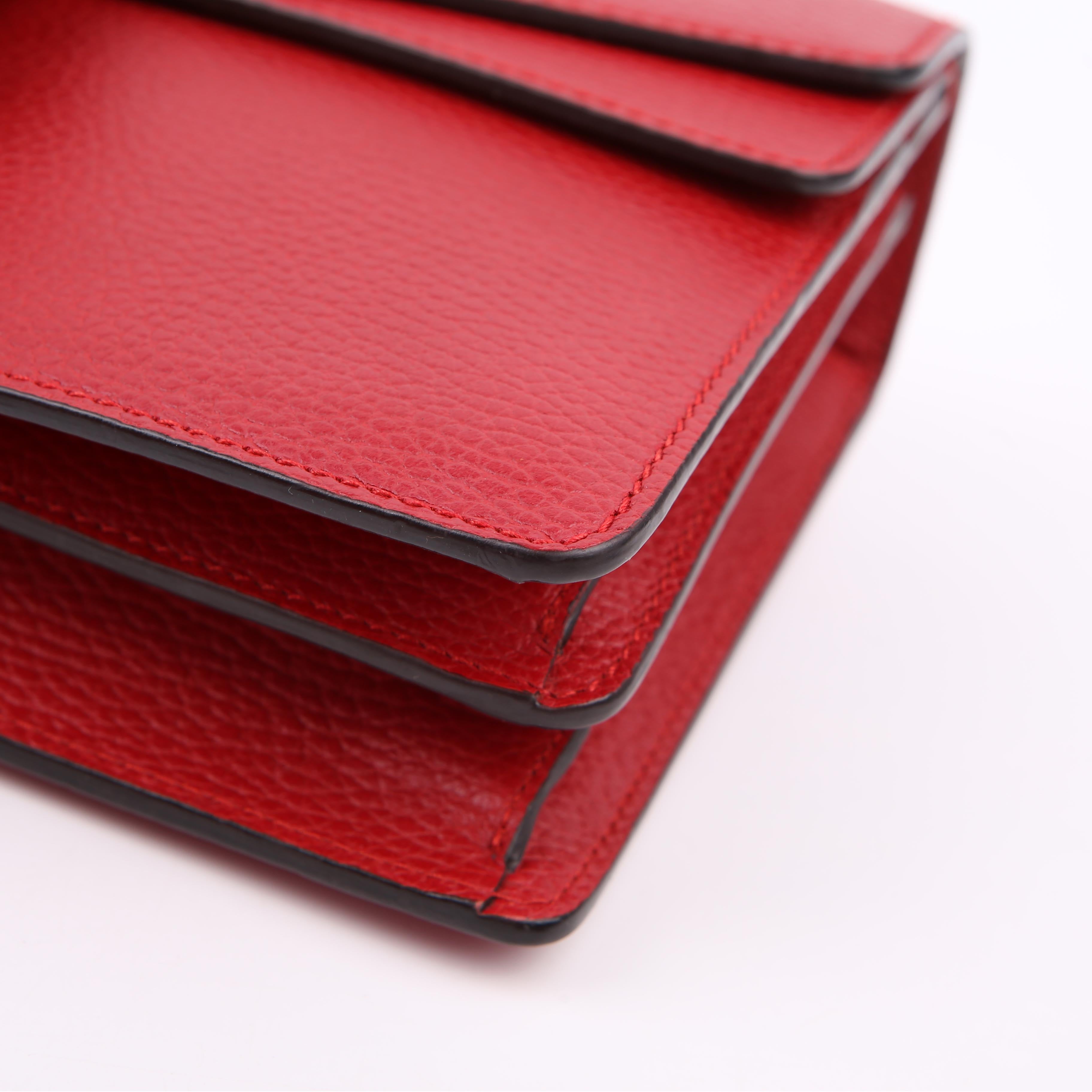 Gucci 400249 Dionysus Leather Shoulder Small Red