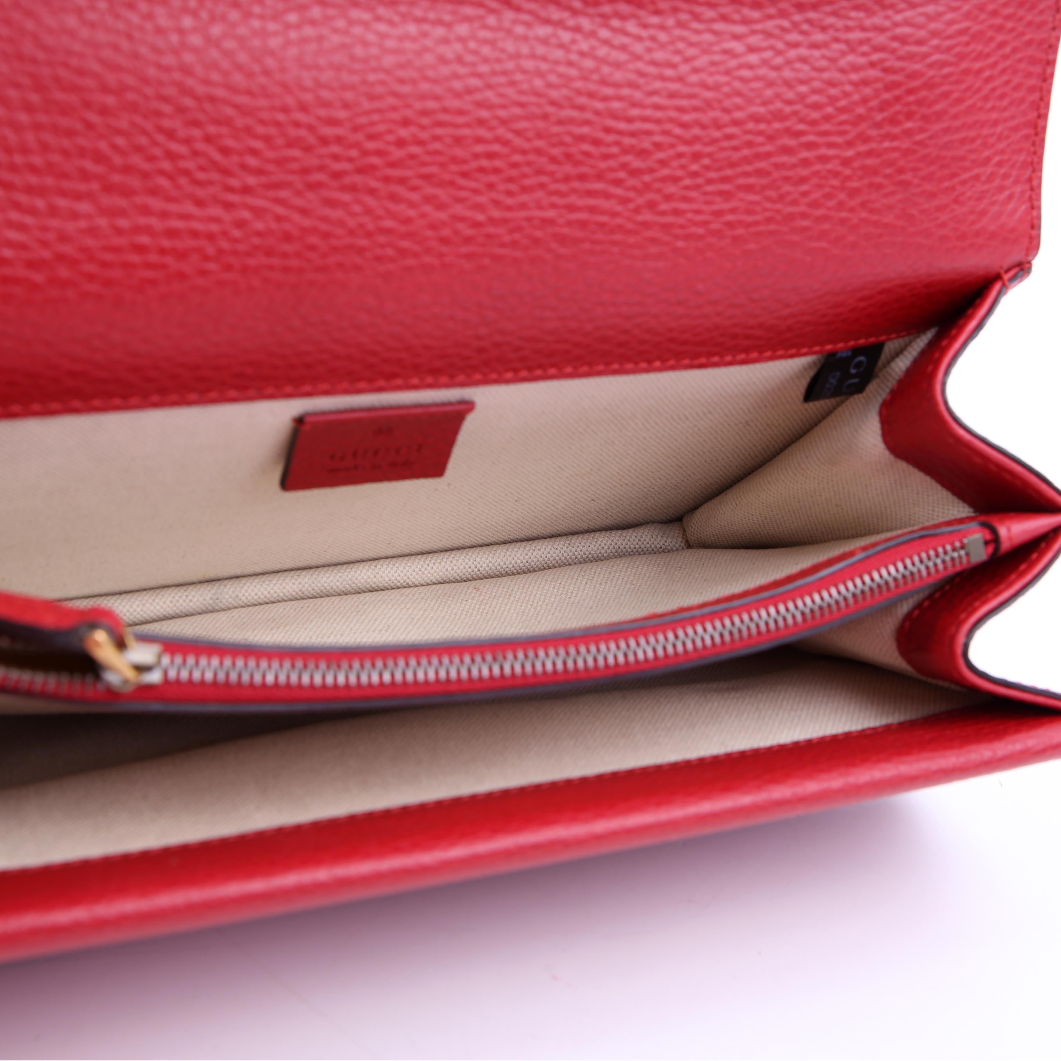 Gucci 400249 Dionysus Leather Shoulder Small Red