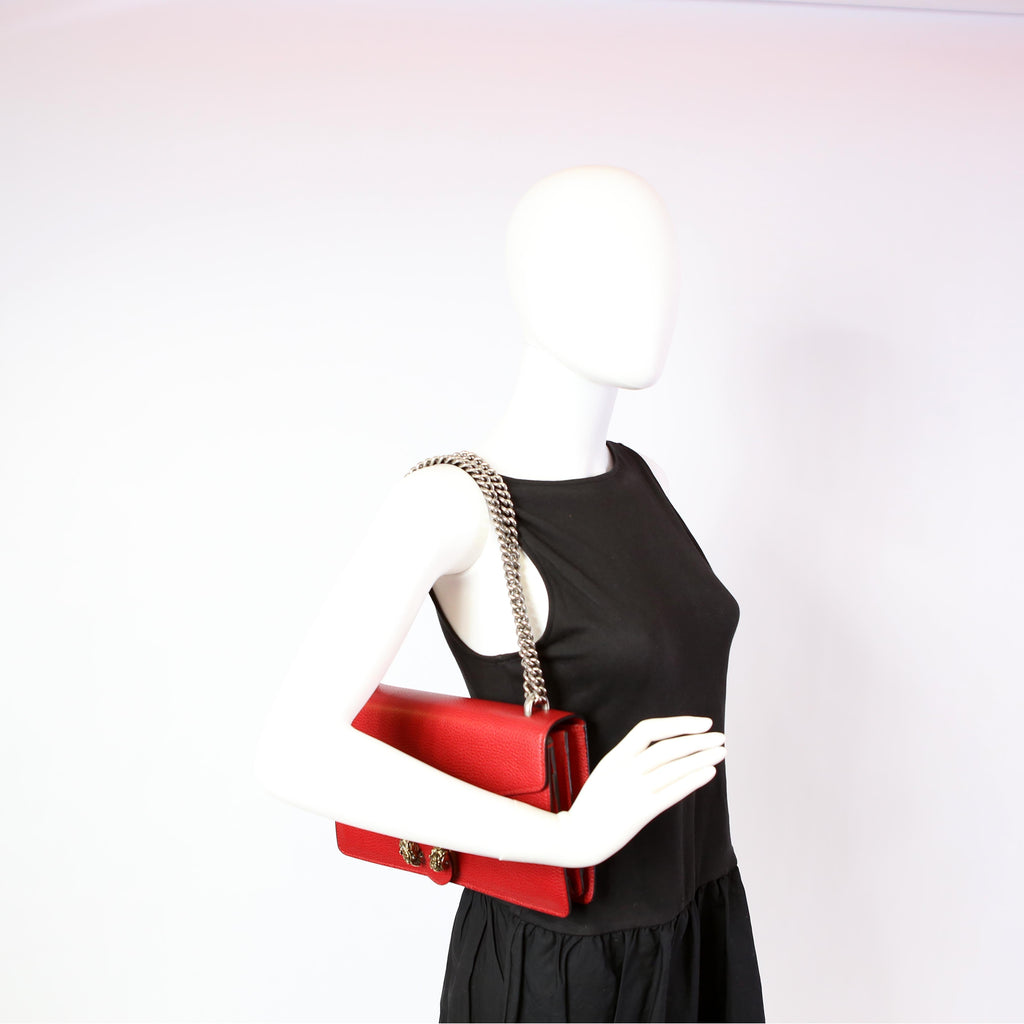 Gucci 400249 Dionysus Leather Shoulder Small Red