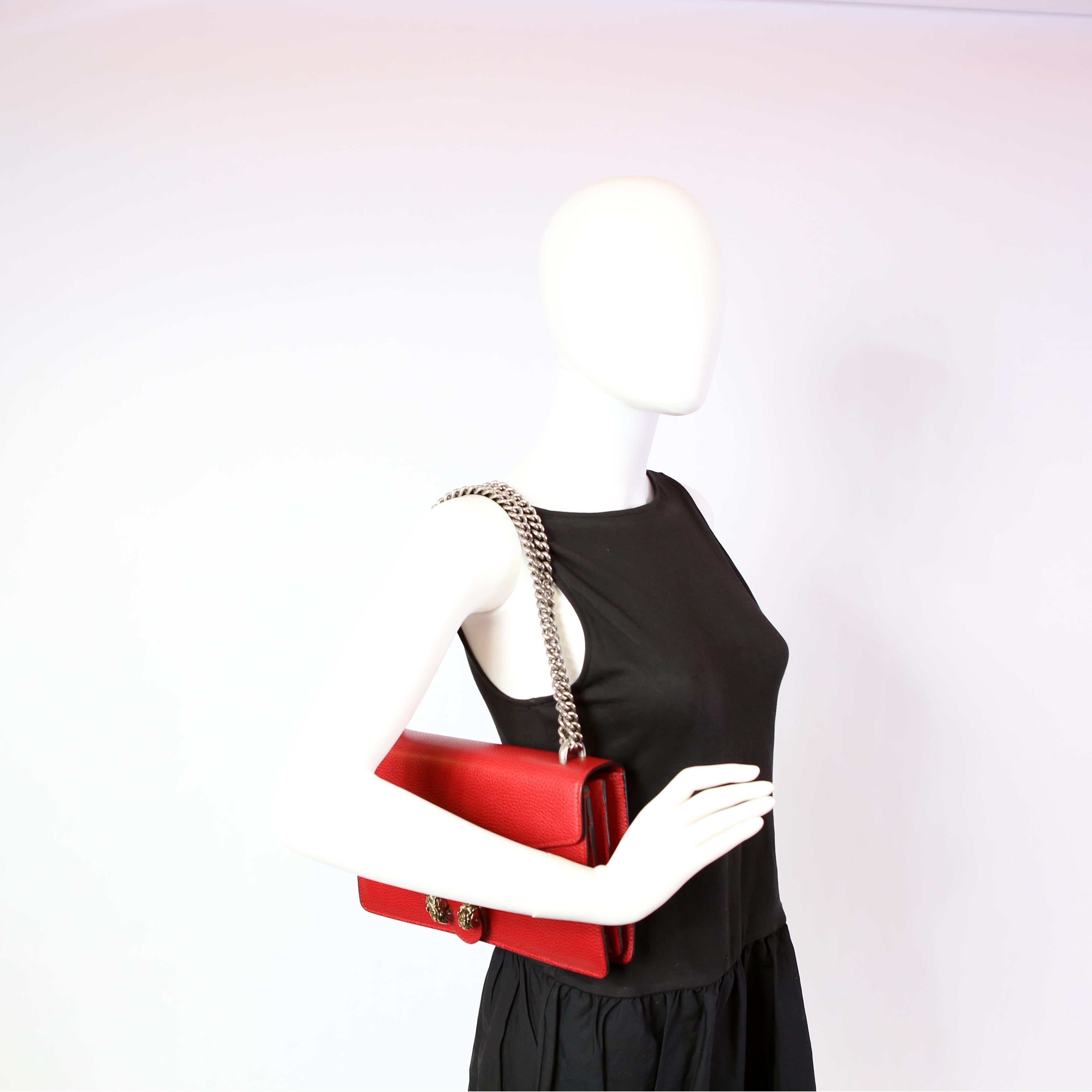Gucci 400249 Dionysus Leather Shoulder Small Red