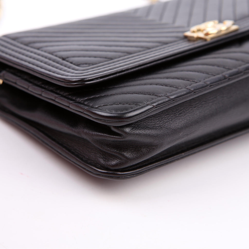 WOC Boy Chevron Lambskin Black