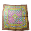 Qalamdan 90 Silk Scarf Brown/Multicolor