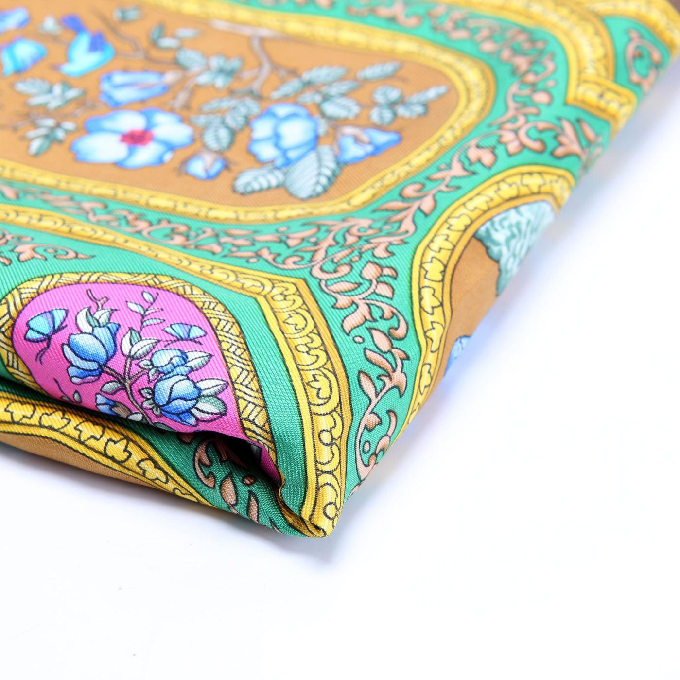 Qalamdan 90 Silk Scarf Brown/Multicolor