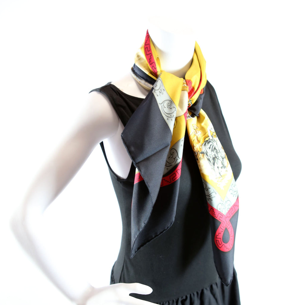 Charreada 90 Silk Scarf Navy/Multicolor