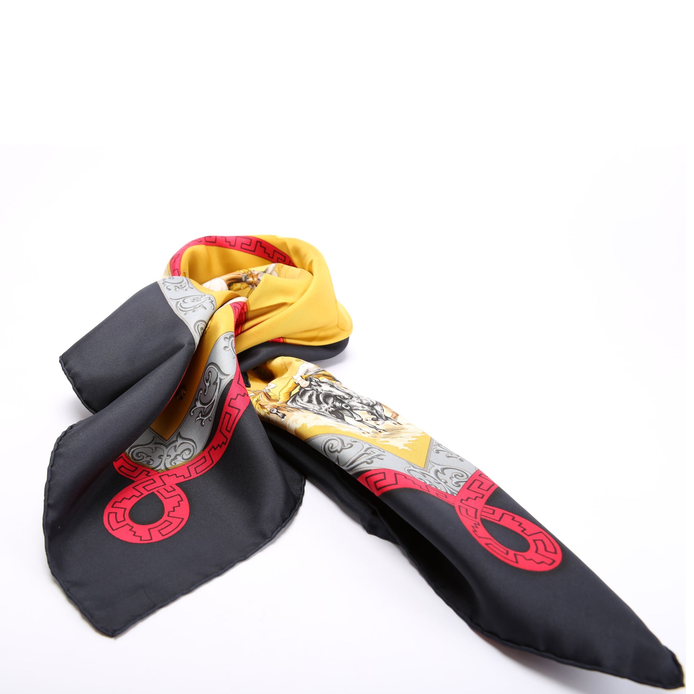 Charreada 90 Silk Scarf Navy/Multicolor