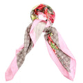 Square Flora Silk Scarf Pink/Multicolor