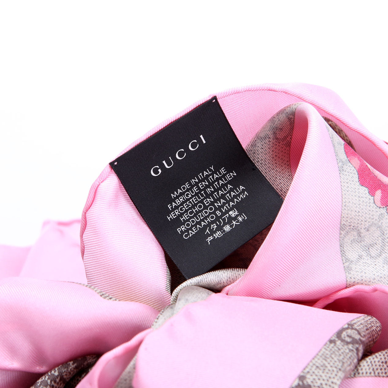 Square Flora Silk Scarf Pink/Multicolor