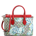 409534 GG Blooms Small Zip Tote Red/Blue