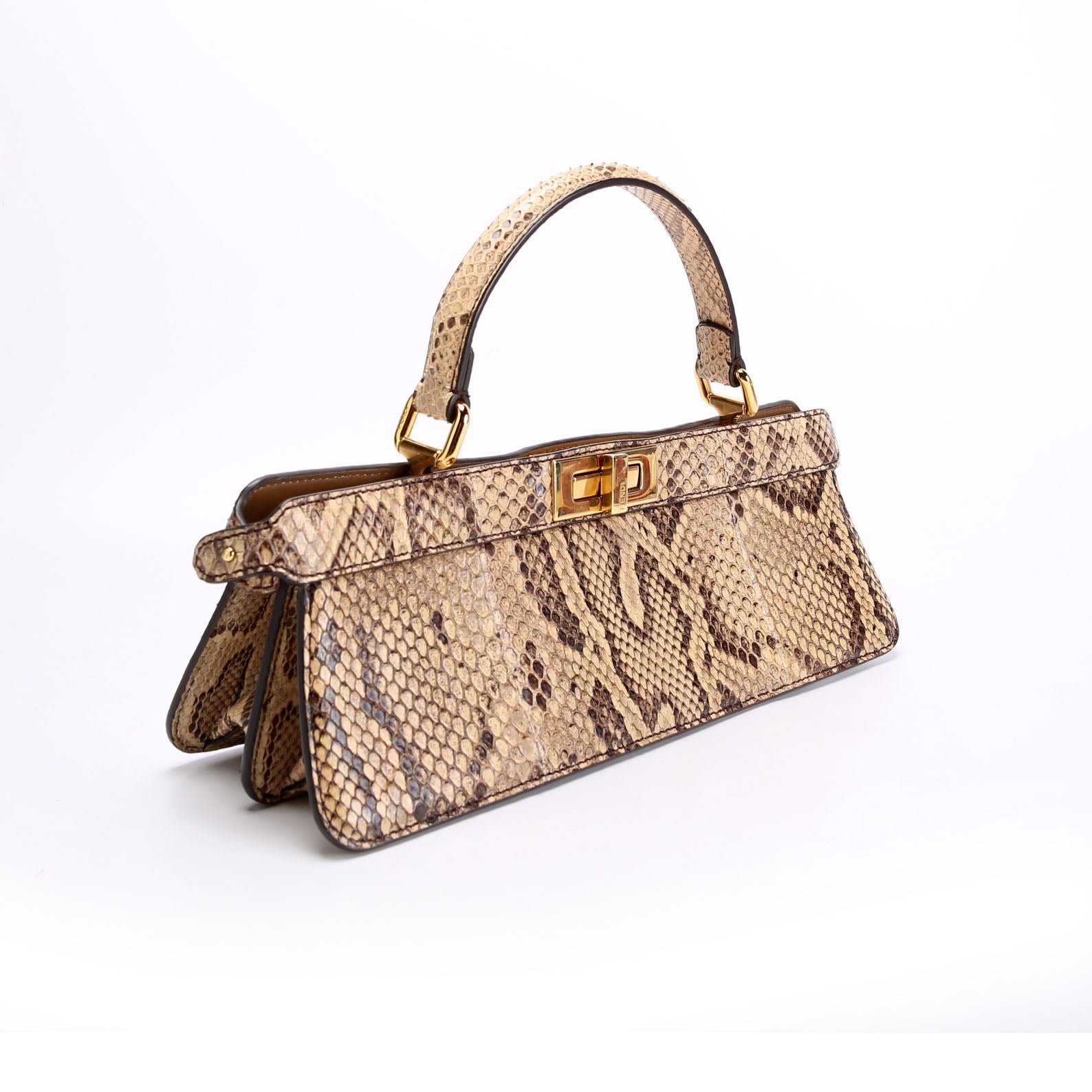 Fendi 8BN331 Peekaboo Iseeu Stretch Python Brown