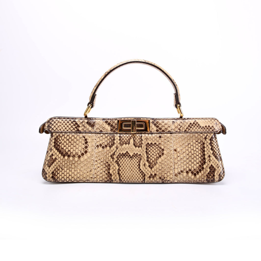 Fendi 8BN331 Peekaboo Iseeu Stretch Python Brown