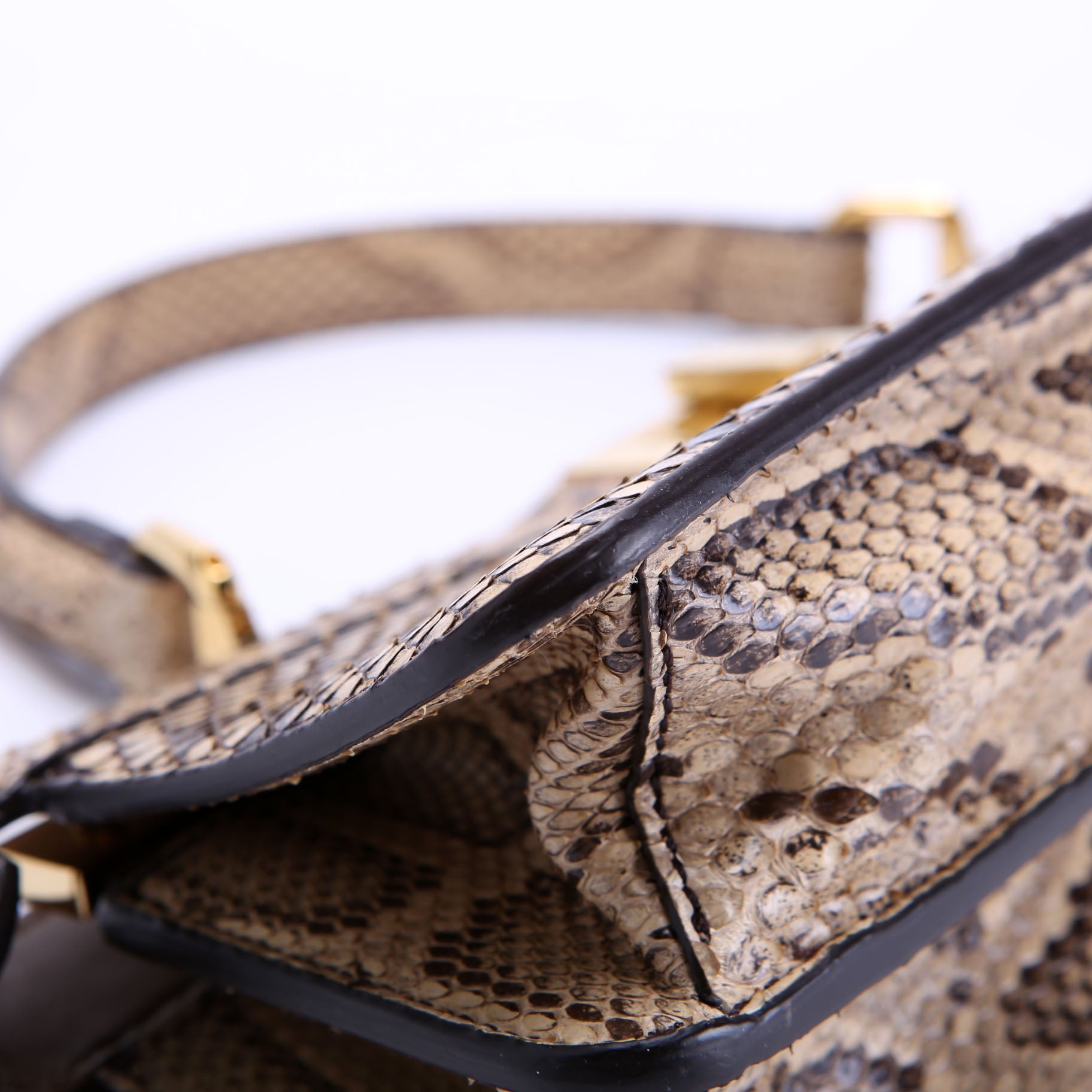 Fendi 8BN331 Peekaboo Iseeu Stretch Python Brown