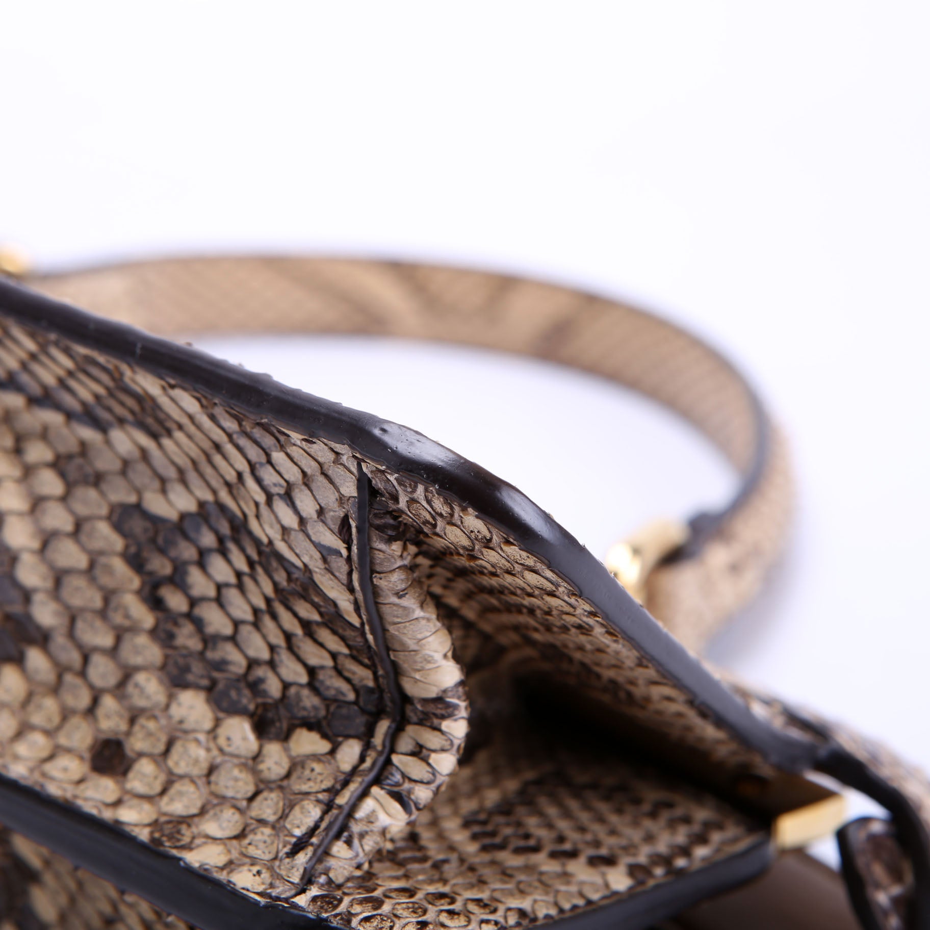 Fendi 8BN331 Peekaboo Iseeu Stretch Python Brown