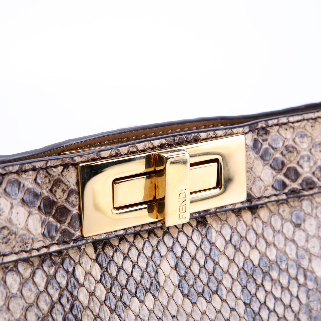 Fendi 8BN331 Peekaboo Iseeu Stretch Python Brown