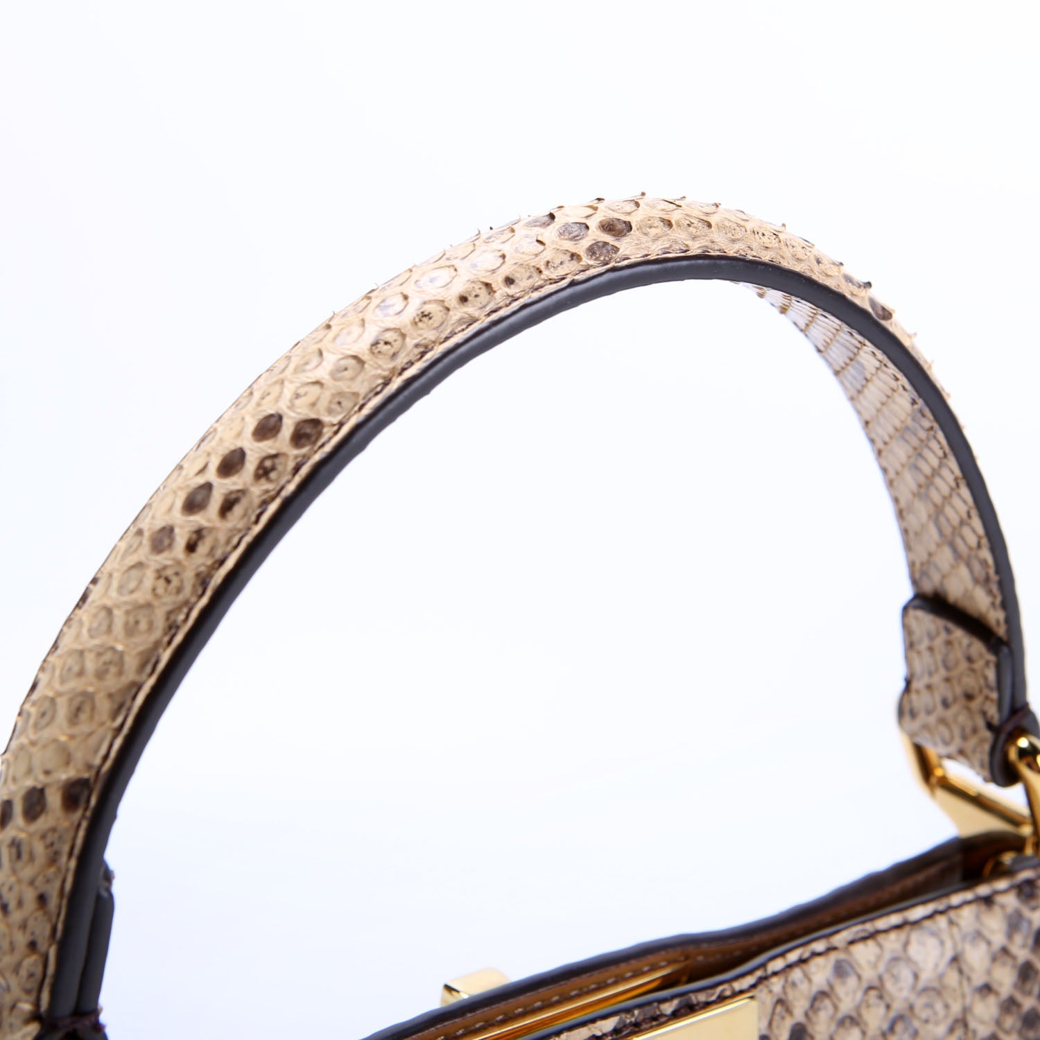 Fendi 8BN331 Peekaboo Iseeu Stretch Python Brown
