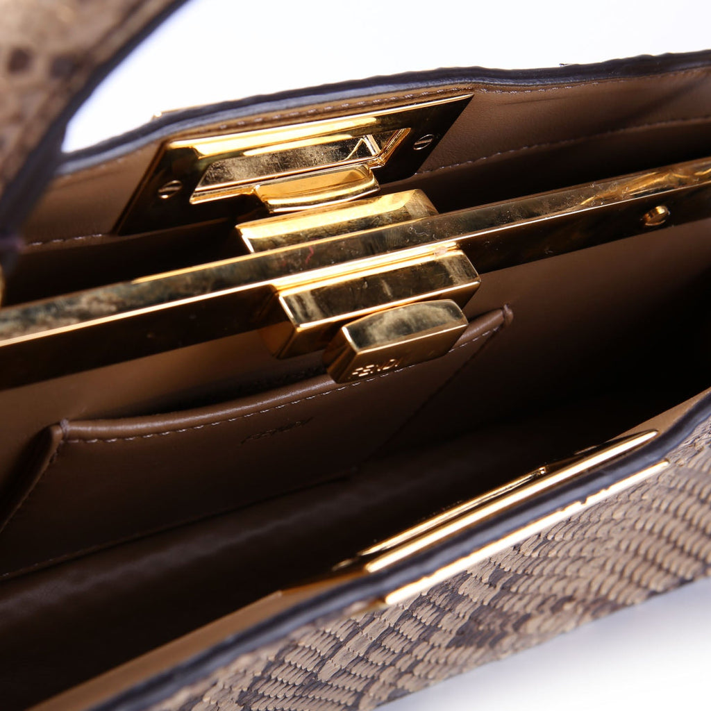 Fendi 8BN331 Peekaboo Iseeu Stretch Python Brown