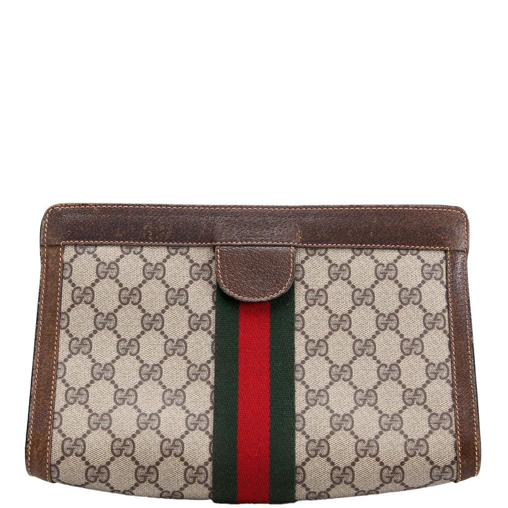 67.014.2125 FF Canvas Sherry Line Clutch Vintage Brown