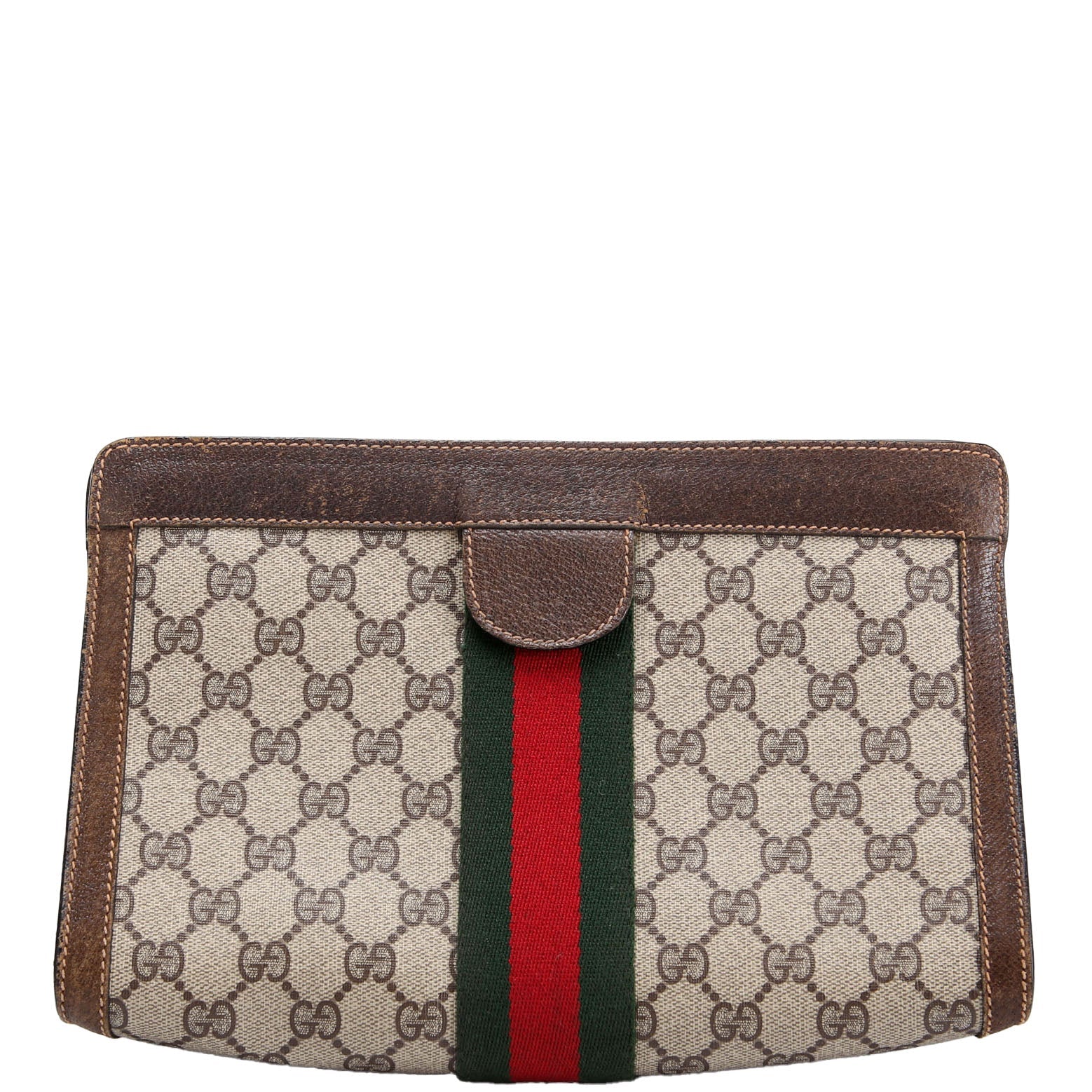67.014.2125 FF Canvas Sherry Line Clutch Vintage Brown