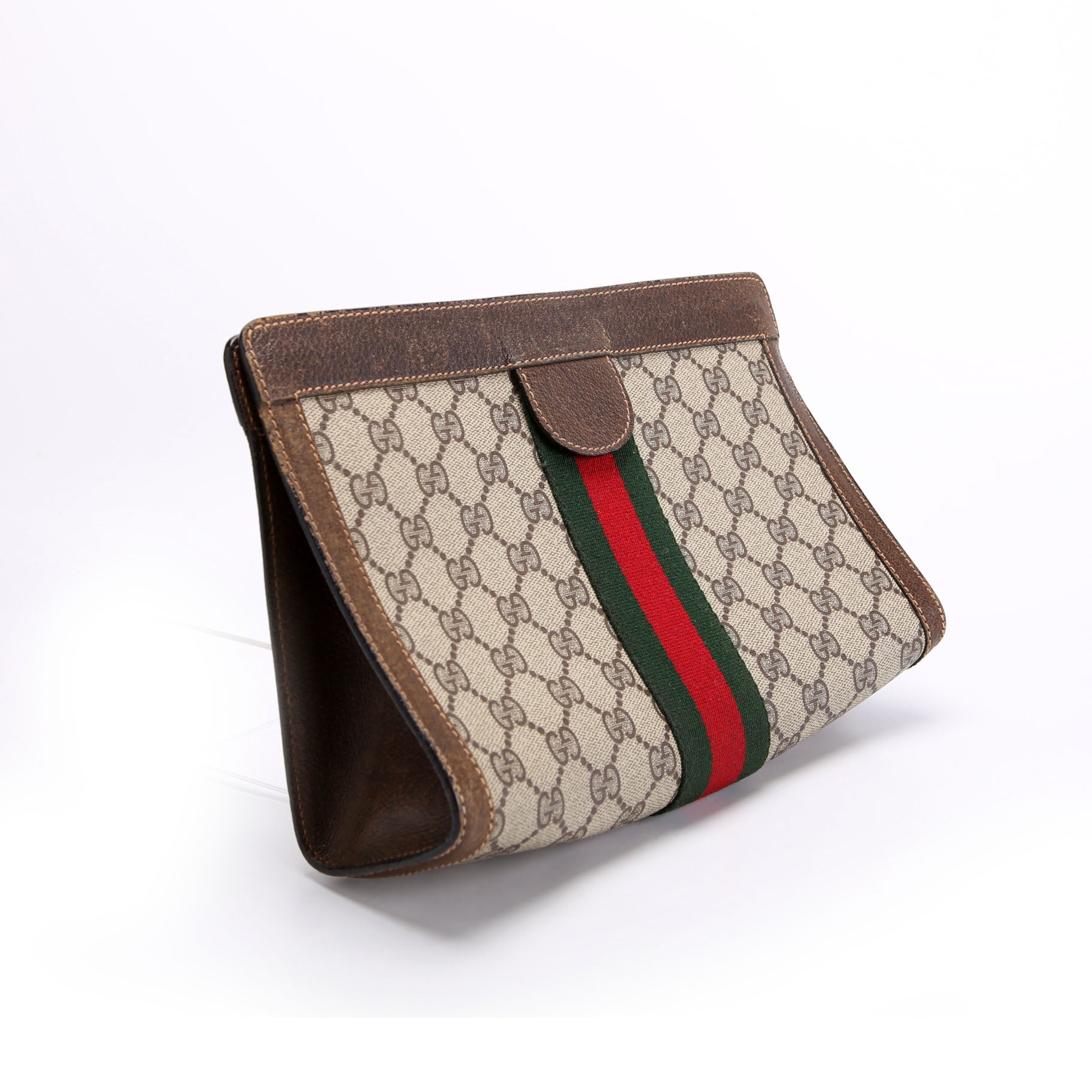 67.014.2125 FF Canvas Sherry Line Clutch Vintage Brown