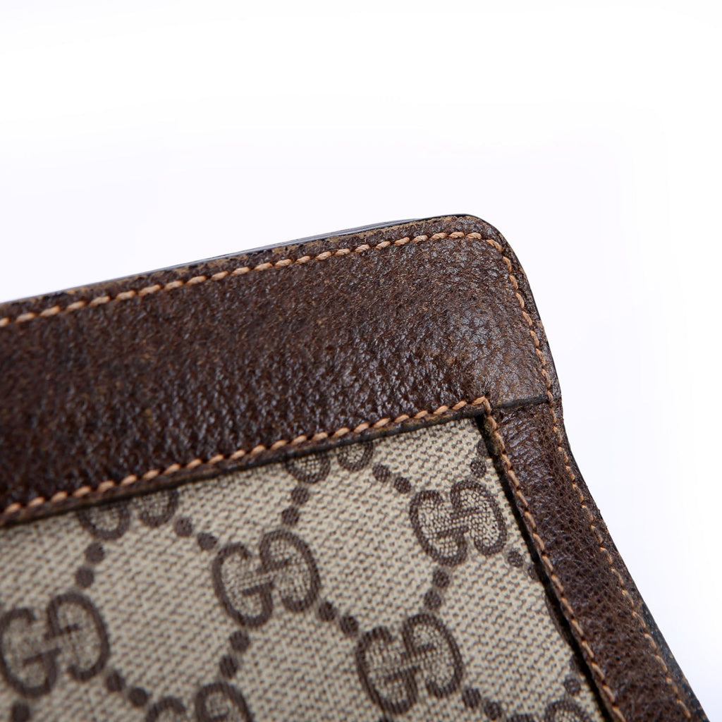 67.014.2125 FF Canvas Sherry Line Clutch Vintage Brown