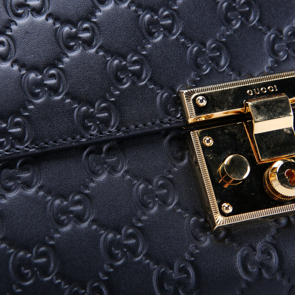 409486 Padlock Guccissima Medium Black