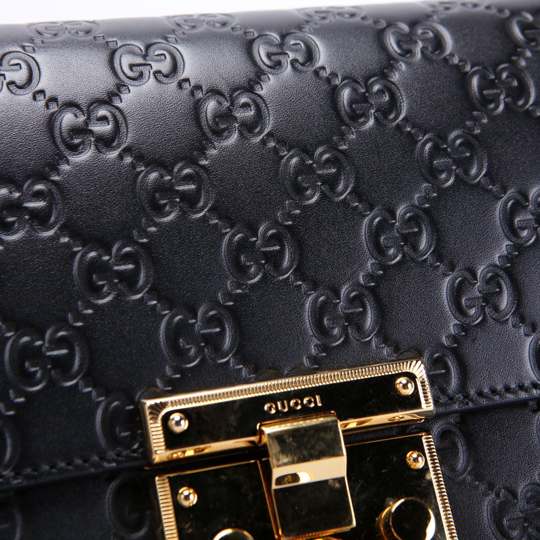 409486 Padlock Guccissima Medium Black