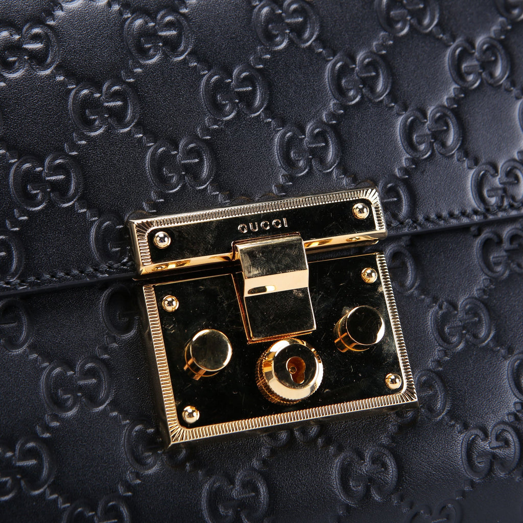 409486 Padlock Guccissima Medium Black