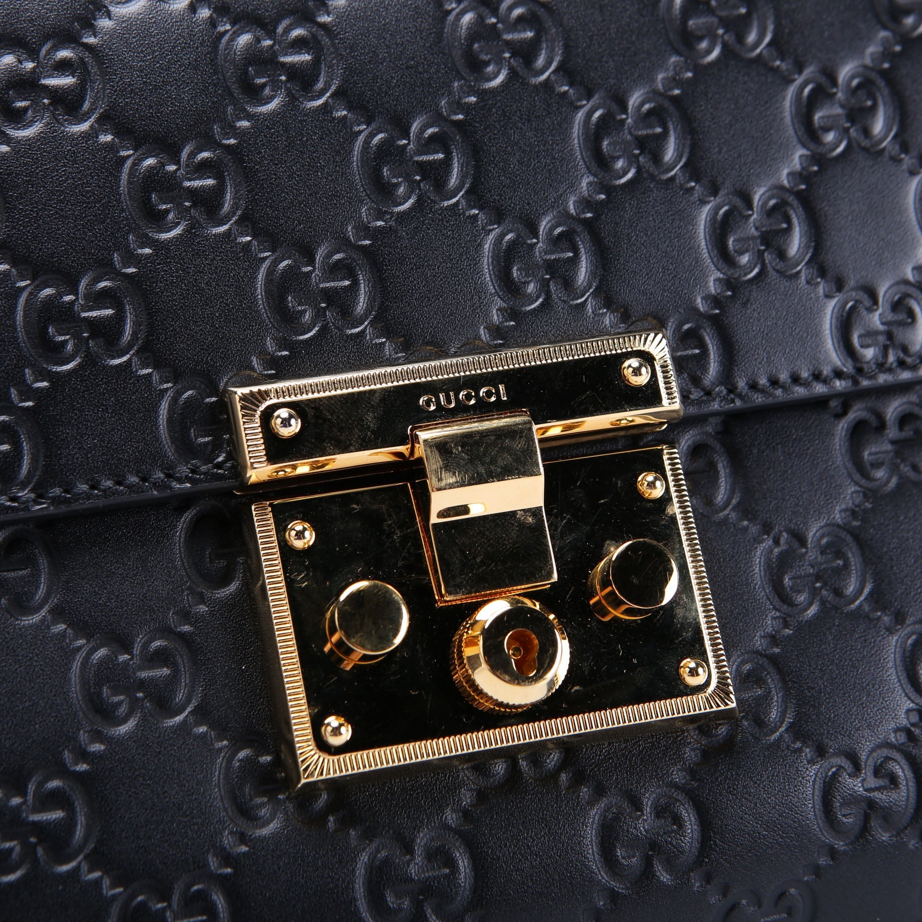 409486 Padlock Guccissima Medium Black