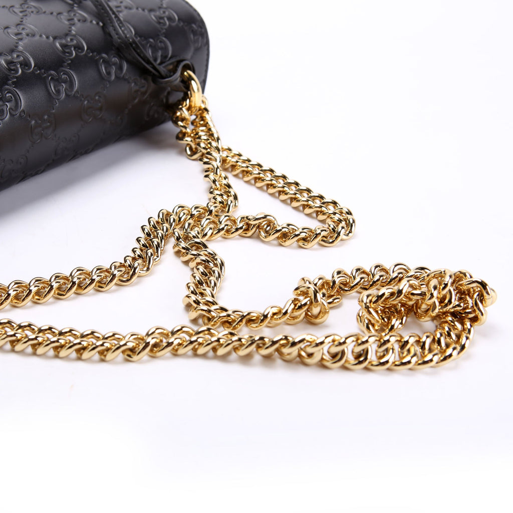 409486 Padlock Guccissima Medium Black