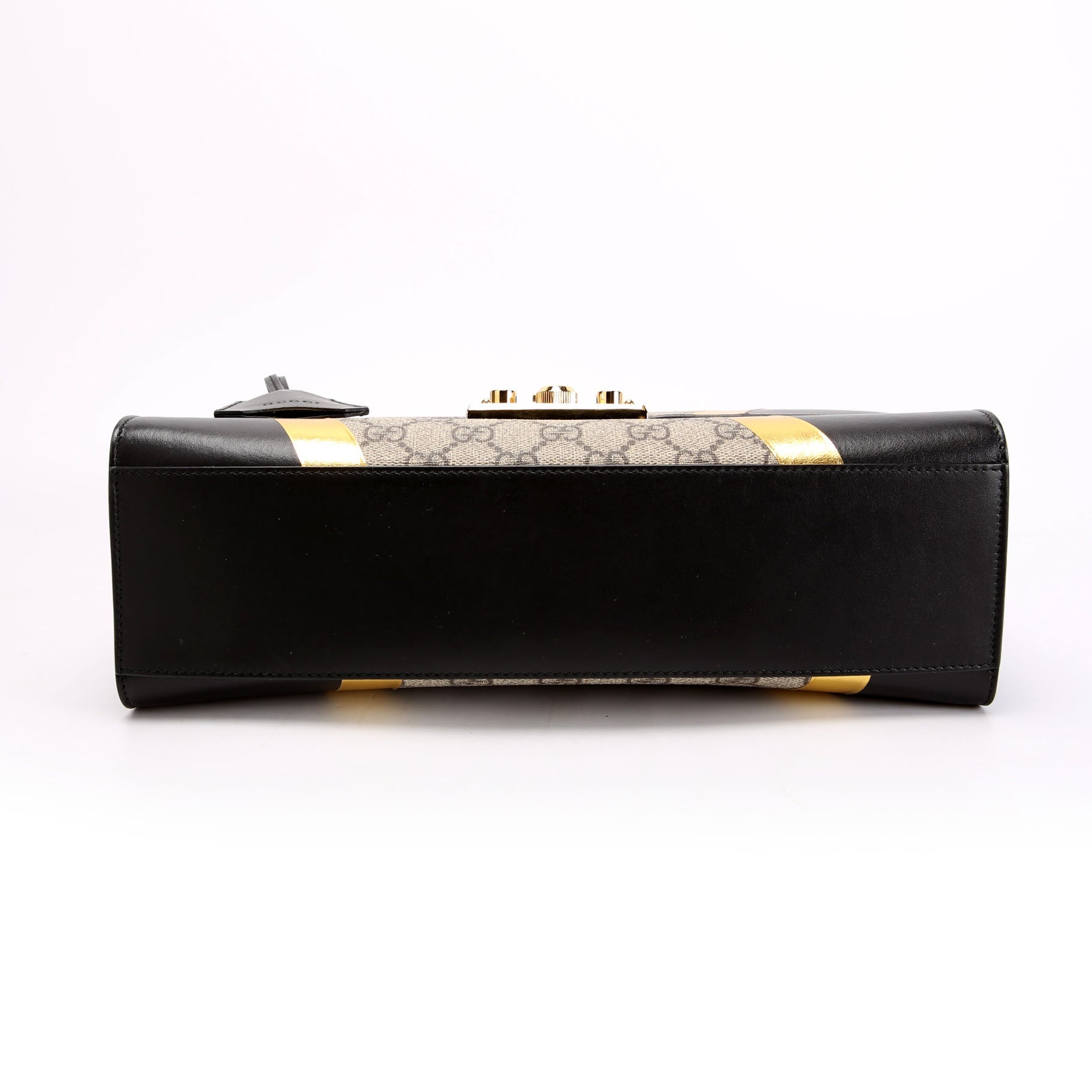 432679 GG Supreme Calfskin Padlock Medium Shoulder Bag Black/Gold