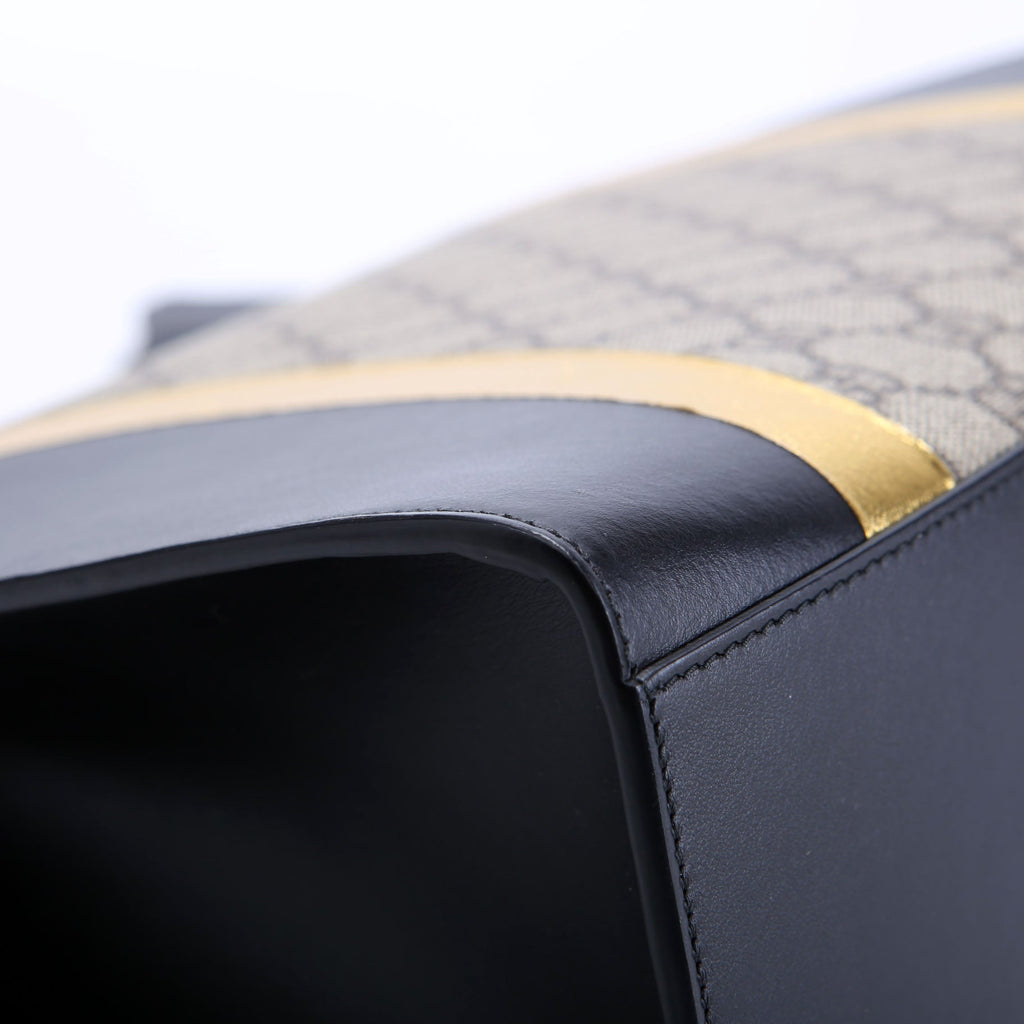432679 GG Supreme Calfskin Padlock Medium Shoulder Bag Black/Gold
